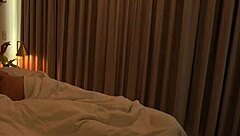 he slaps and massages her huge tits making busty redhead shake ass early morning