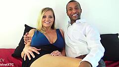 Milf babe with big tits gives pre-board introduction in casting