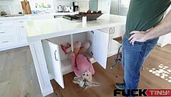 Kenzie Reeves rides big cock cowgirl in flexible hardcore teen fuck with cumshot