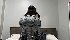 that fine asian teen's big curvy ass in thong during intense pov workout