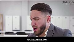 pervy stud strips freya von doom and drills her tight pink pussy