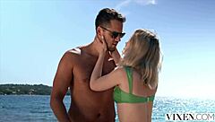 blonde lily blossom bends over for stranger's cock on vacation