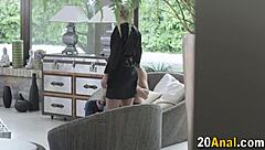 blonde whore bends over for intense anal pounding and massive cumshot finish