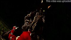 little red woof rides furry monster rough in forest