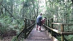 We sneak passionate sex in the garden and almost get caught by neighbors