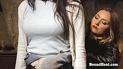 imagine that lesbian slave bound bent over takin massive black strapon doggystyle from her dominating madame