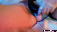 hannamontana takes two cocks and huge dildo fisting in messy group fuck