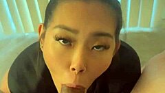 gave friend first sloppy blowjob swallowing his huge cum load fast