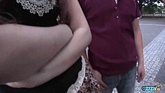 wild street walk turns into public ass flashing and tit play 😏