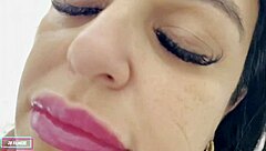 She got lover's gift and squirted hard on her pussy from the tiny present thrill