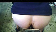 amateur shoves mini dildo deep into ass up to the balls solo