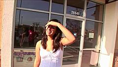 cute ebony slut blows black cock in wild interracial group fuck session