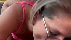 WOW Big Ass Blonde Deepthroats Uber Driver in Traffic!