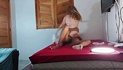 Brazilian milf's big natural tits lead to her begging for wide-open asshole.