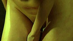 naked blonde slave bathes under dom mistress's teasing fingers and licks