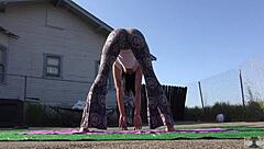 Sexy Yoga Pants Hide Asian Teen's Outdoor Workout Tease