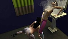 sims 4 lesbians lick fresh pussy in public toilet