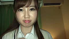 Uniform schoolgirl's panty flash hides pro handjob?