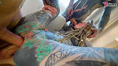 Hey slut wanna feel this double anal gangbang stretching your tattooed holes till facial?