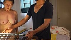 Curvy amateur trans beauty hooks up with skinny dark friend for intense creampie domination session