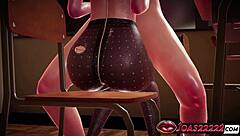 whoa rino's massive tits bounce in pov handjob on monster cock titty fuck from chair gloryhole deepthroat ass closeup pantyhose cum explosion 3d hentai 😍🍆💦