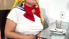 Chubby Sailor Moon Cosplayer Rips Off Skirt Farting Nastily