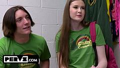 skinny shoplifter counselor gangbanged cowgirl rides to avoid prison