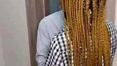 stepmom listens as i get aroused talking to stepbrother near bathroom door