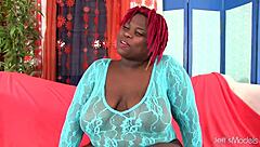 Black BBW Marley XXX Enjoys Solo Time with Her TOYS