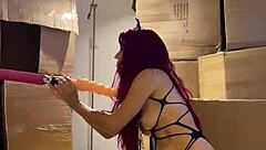 i got so horny watching this cat redhead fetish babe suck the sex machine's huge cock