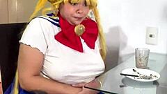 Chubby Sailor Moon Cosplayer Rips Off Skirt Farting Nastily