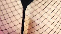 Naughty redhead in pantyhose cosplay date ends CUM COATED