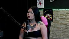 hot tattooed morena shows huge tits in never have i ever then licks friend's clit