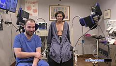 In the hospital night, Dr Tampa handcuffs nurse Rebel Wyatt for deepthroat facefuck and toy vibes