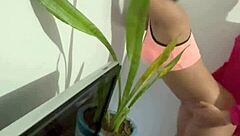 he hires the petite latina cleaning girl his wife brought home