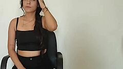 horny stepsis begs stepbro to help with homework but masturbates so he fucks her tight pussy