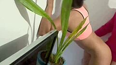 he hires the petite latina cleaning girl his wife brought home