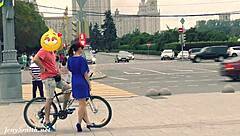 hidden cam spies jeny's public striptease heels flash on street