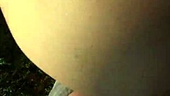 Stranger bends brunette over outdoors face fucks then pussy pounds