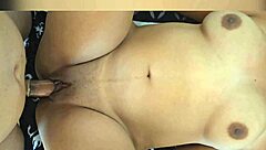 Latina single mom sneaks quickie cowgirl pussy ride while kids play outside, her big ass moans wet.