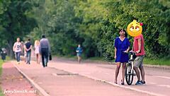 hidden cam spies jeny's public striptease heels flash on street