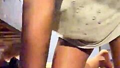 ebony milf teases with strip then deepthroats big black cock wet