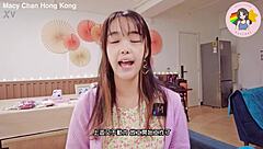 hong kong macy chan introduces naughty cantonese av soul sucking post cum blowjob