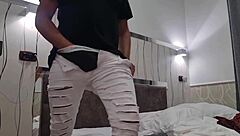 Sexy guy jerks big dick fast on open ass. Dense cumshot blasts closeup strong