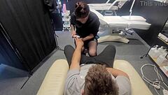 Manicurist Grabs Dick For Sloppy Blowjob