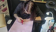 Manicurist Grabs Dick For Sloppy Blowjob