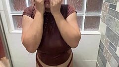 Naughty Coach Sneaks Into Shower for Big Tits Blonde's Wet Lick Session!