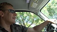 A milf gives her boyfriend a handjob and blowjob session