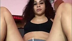 got so horny stretching on my bed 😩 now fucking my dildo deep 🍆💦