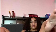 got so horny stretching on my bed 😩 now fucking my dildo deep 🍆💦